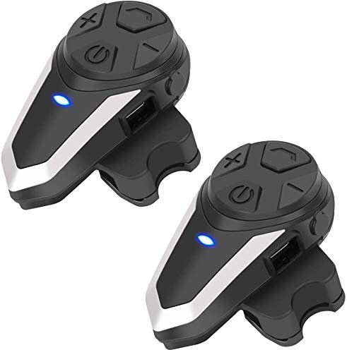 Spovii BT-S3 Interfono Moto Coppia 1000M Auricolare Bluetooth Casco con Radio per 2-3 Pilota