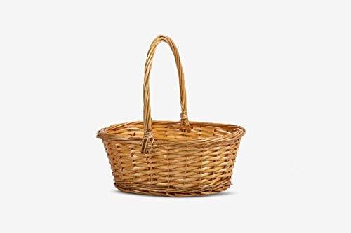 High Handle Natural Wicker Hampers Easter Basket With Handle Gift Hampers Storage Basket (Orange)