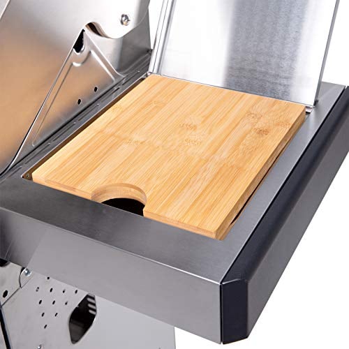 TAINO PLATINUM/BLACK Schneidebrett aus Holz Bambus Holzbrett Grill Schneidebrett Edelstahl