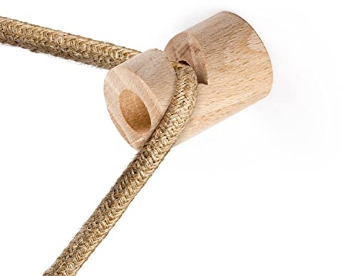 creative cables Descentralizador, Gancho en V de Techo o Pared en Madera para Cable eléctrico Textil - Neutro