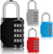 Serrures à Combinaison à 4 Chiffres Cadenas Casier Étanche Réarmable Cadenas Extérieur à Clé avec Anse Trempée pour Casier de Porte Gym École Portail (4, Noir, Argent, Rouge, Bleu)