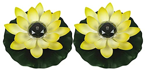 SOLUSTRE 2st Lotus-laterne Licht Geführt Schwimmende Pool-solarleuchten Seerosenlichter Schwimmende Poolbeleuchtung Künstliche Lotusblume Solares Lotuslicht Wasserdicht Lotus Blatt Plastik