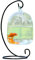 Betos Cuenco de pecera colgante de escritorio con soporte, mini acuario de planta transparente, terrario, pequeña mesa, cuenco de cristal, mini acuario para decoración de la mesa del hogar、jardín
