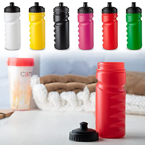 ANTEVIA - Lot de 6 gourdes sport étanche 500ml en PVC| PLUS DE 10 MODÈLES |Couleur: Blanc Jaune Noir Rouge Vert Violet | Bouteille (Iskan)
