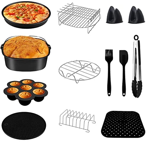 Airfryer xxl zubehör quadrat heißluftfritteuse,12er-Pack, heissluft fritteuse zubehör passt für COSORI PHILIPS INNSKY KLAMER PRINCESS NINJIA TEFAL 5,5L 6,2L air fryer