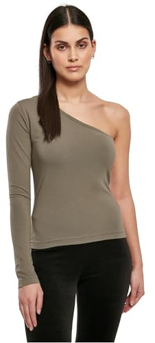 Urban Classics Damen Ladies Asymmetric Longsleeve Olive, 5XL