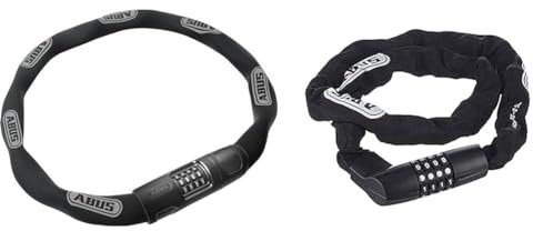 ABUS Kettenschloss 8808C - stabiles Zahlenschloss aus speziell gehärtetem Stahl & Kettenschloss Tresor 1385/75 – Zahlenschloss aus gehärtetem Stahl