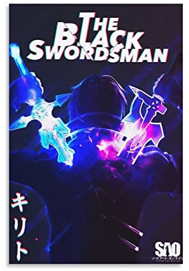 SIPMAN Anime SAO Kirito Leinwanddruck, Heimdekoration, Poster für Zimmer, ästhetische Wandkunst, Poster, ungerahmt, 30 x 45 cm
