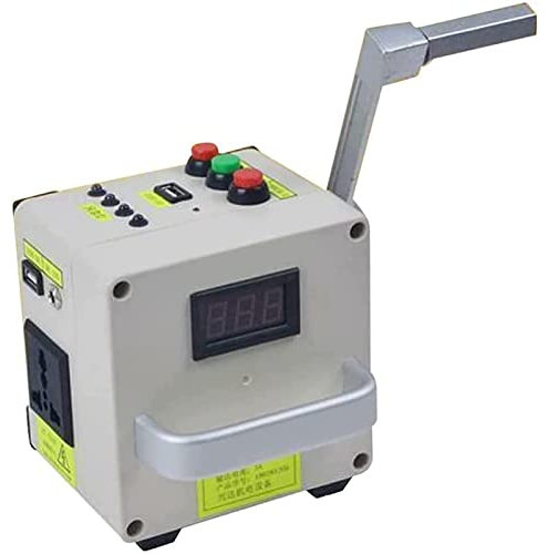 Generator mit Kurbel, 220 V, 15 W, tragbares Ladegerät für manuelle Werkzeuge, USB-Ladegerät, Notfallgenerator (Color : Battery Version)