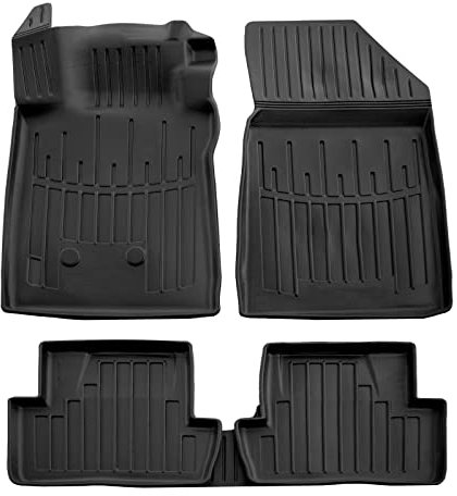 J&J AUTOMOTIVE | 3D TPE Gummifußmatten Gummimatten Passend Für Clio 3 2005-2012, Schwarz, Anti-Rutsch, Abwaschbar, Allwetter, Hohes Rand, 5-TLG