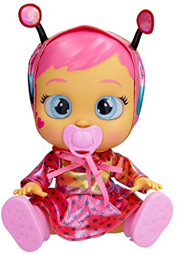 CRY BABIES Lady - Interactive Puppe, die echte Tränen weint mit ausziehbarem Outfit!-Geschenk Spielzeug für Kinder ab 18 Monaten, Rose