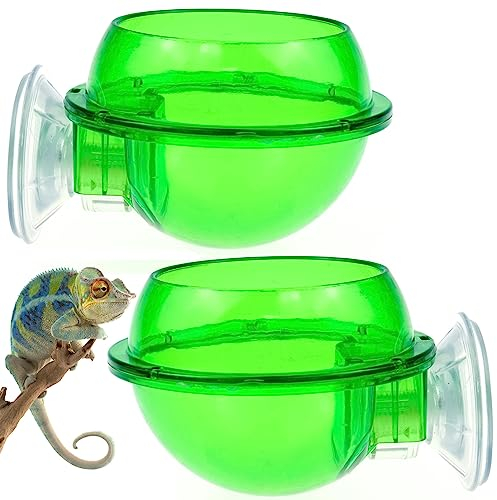 YAXIDAEVER 2 Stück Reptile Feeder,Wassernapf für Reptilien,Saugnapf Reptile Feeder für Eidechsen, Chamäleons, Leguane, Geckos