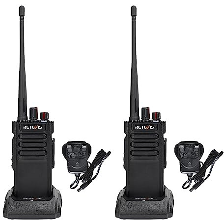 Retevis RT29D Long Range Walkie Talkies, DMR Two Way Radio, IP67 Waterproof Walkie Talkie for Adults, 3200mAh, 128 Channels, Group Call, for Hotel, Manufacturer, Transportation(Black, 2 Pack)