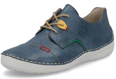 Rieker Damen Low-Top Sneaker 52528, Frauen Halbschuhe,Strassenschuhe,Sportschuhe,Freizeitschuhe,Turnschuhe,Laufschuhe,blau (14),41 EU / 7.5 UK