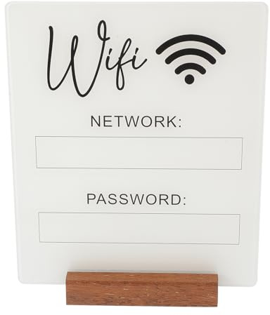 MAGICLULU Signo De Contraseña Wifi Recordatorio Wifi Acrílico Señales De Red Wifi Señal Wifi Acrílica Señal Wifi De Escritorio Letrero Acrílico Wifi Negocio Soporte De Letrero