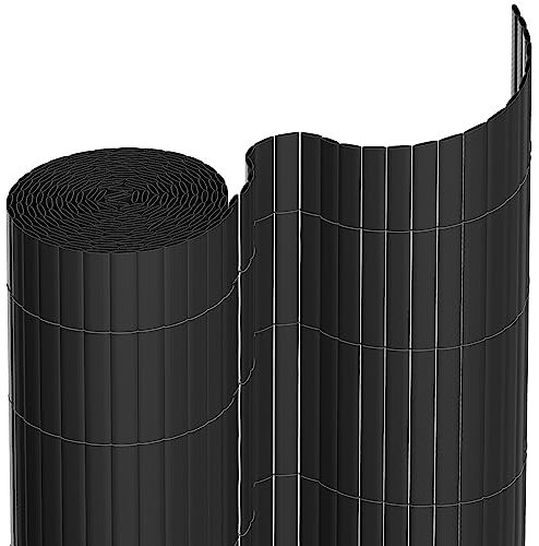 Ansobea PVC Sichtschutzmatte 90×800cm, Sichtschutz Garten mit Dreifachverstärkung, Balkon Sichtschutz für Garten und Terrasse, Windschutz, Sonnenschutz, Mit Kabelbinder (Grau)