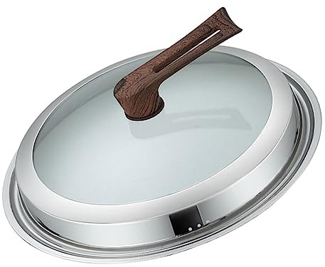 PRETYZOOM Cache-pot Couvercle De Casserole De Cuisine Poêle à Frire En Inox Couvercle De Casserole Pour La Friture Couvercle En Verre Nourriture Acier Inoxydable Faire Tourner