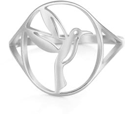 kkjoy Vögel Ring Edelstahl Adler Schwalbe Danding Kran Tukan Ring für Jahrestag Versprechen Ring Schmuck Geschenk für Frauen Charming Damen