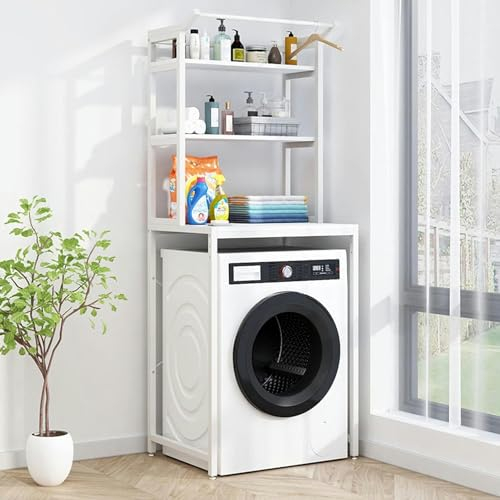 GZYHDC Marcos de Almacenamiento para Lavadora, de pie para Encima del Inodoro, Estante de Almacenamiento para baño con Tambor de 3 Niveles Encima del Inodoro, Beastrong (Blanco)