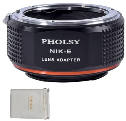 PHOLSY Manuale Adattatore per Lente: Compatibile con Nikon F Obiettivi e Corpo Fotocamera Sony E (NEX), Compatibile con Nikon F su E