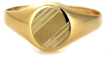 Sapphir Herren Siegelring 9 Karat Gold 375 - Glänzend Poliert und satinierte Oberfläche Siegelring für Männer - Herren Ringe Gelbgold - Männerschmuck mit Geschenkbox - Inkl Zwei Luxusgeschenke