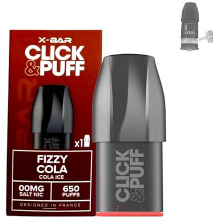 Pack de 3 Capsules compatible avev Click & Puff batterie (Sans nicotine ni tabac,Vente interdite aux personnes âgées de moins de18 ans) (Super Menthol, Blue Razz Lemonade, Menthe Glacée)