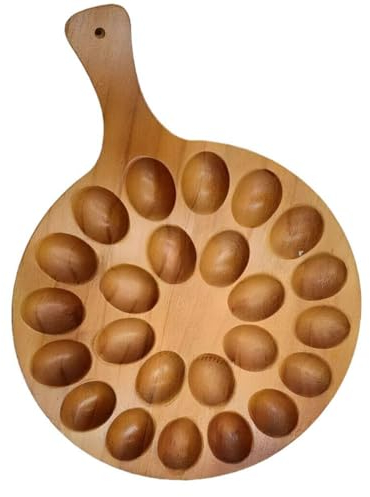 Pluuttiem Vassoio in legno per uova ripiene e salsicce, vassoio per uova spesso, per piano di , frigorifero, pollo A