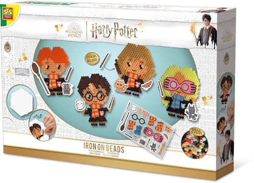 SES Creative Harry Potter Character Iron Fuse Beads Age 6+, Suitable for Boys and Girls Ages 5 and Up, with 2000 PVC-Free Fusible Beads, a Pegboard, and Stickers; Mosaic Arts and Crafts for Kids