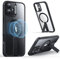 ESR for iPhone 16 Plus Case with Kickstand, Compatible with MagSafe, Magnetic Case for iPhone 16 Plus, Fully Adjustable Flickstand, Military-Grade Protection, Shockproof, Boost Series, Clear Black