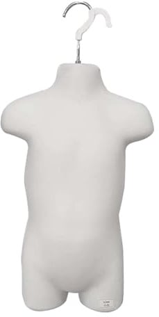 Luwecf Weiß Kinder Torso Moderne Kinder Mannequin Modell für Pullover Tops Einkaufszentren Einzelhandel, 46CM