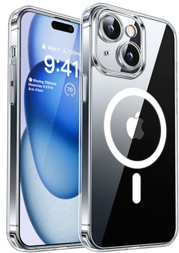 CANSHN 2024 Neu für iPhone 15 Plus Hülle mit Kameraschutz für Magsafe (TOP Militärschutz & Magnetkraft) Extrem Haltbarkeit Hülle iPhone 15 Plus Case Stoßfest, Transparent