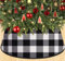 WUPIOS Weihnachtsbaum-Halsbänder für künstliche Bäume Schwarz und Weiß Weihnachtsbaum Rock Korb Büffel Plaid Weihnachtsbaum Kragen Runder Baumring Faltbarer Weihnachtsbaum Ständer Basis für Rustikales