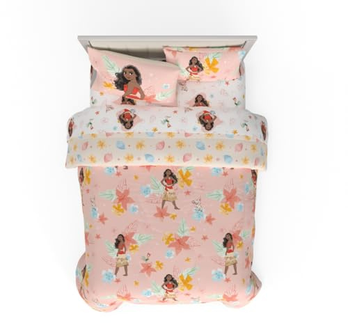 Franco Disney Princess Moana Kinder-Bettwäsche-Set, superweich und gemütlich, Bettdecken- und Bettlaken-Set mit Kissenbezug, Queen-Size-Bett (100% offizielles Lizenzprodukt)