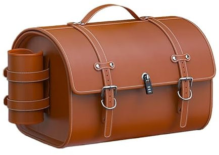 LUYSNDFG Motorrad-Topcase für Harley Davidson Dyna Wide Glide 1993-2017, Motorrad Topcase Reisen Motorradkoffer Motorrad Heckbox mit Sicherheitsschloss, Weatherproof Motorradzubehör,A Brown