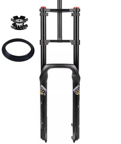 GZKDKZB Fahrradfedergabeln 26 x 5,0 Zoll Fat Tire MTB-Federgabel Snowbike-Vorderradgabeln mit Dämpfungseinstellung 28,6 mm gerades konisches Rohr 9 x 150 mm QR 160 mm Federweg Fit XC
