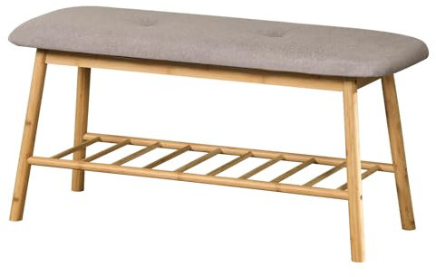 KARAT Banc à Chaussures en Bambou - Chaise en Bambou pour l'entrée - Range-Chaussures du Salon vestiaire Couloir - Chausser ou déchausser avec aisance - 25,7 P x 70 L x 54,5 H cm, Montana