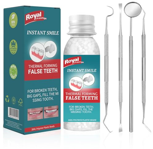 Zahn Reparatur Set,Temporary Tooth Repair Kit,Zahnersatz Zahnkleber Set Temporäres,Prothesenhaftmittel.mit Oralen Werkzeugen,für Die Vorübergehende Reparatur Fehlender und Gebrochener Zähne