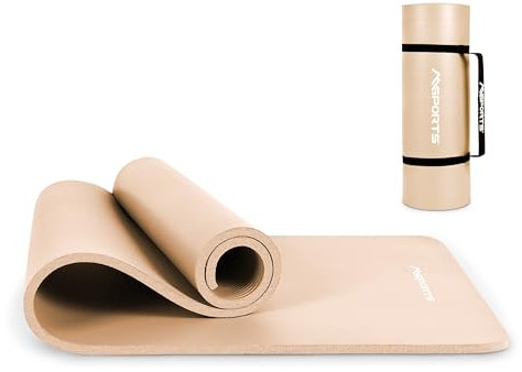 MSPORTS Gymnastikmatte | Yogamatte Premium rutschfest inkl. Tragegurt + Übungsposter + Workout App I Hautfreundlich Phthalatfrei - versch. Größen und Farben Fitnessmatte (Apricot, 190 x 60 x 1,5 cm)