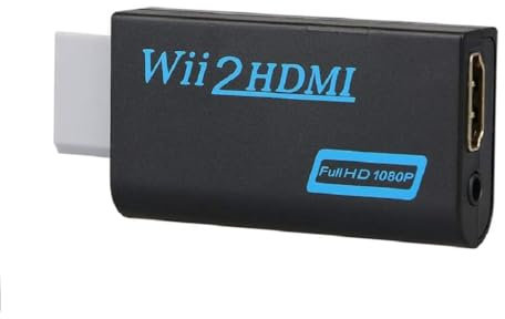 REY Adaptador HDMI para Wii de Video y Audio, FullHD, Salida Audio Jack, 1080p