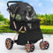 YITAHOME Hundebuggy Hundewagen klappbar für Hunde & Katzen, Haustierbuggy bis 22 kg mit umkehrbarem Griff, Netzfenstern, Getränkehalter, 360° drehbare EVA-Räder mit Bremsen (Schwarz)