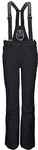 killtec Damen Skihose/Ski-Trägerhose mit abzippbarem Latz und Kantenschutz Laraka, schwarz blau, 42, 35247-000