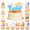 25 Pcs Happy Easter Cake Toppers, Bunny Eggs Cupcake Topper Easter Party Cake Decorations, Bunny Party Decoration