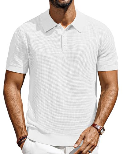 Poloshirts Für Herren Sommer Freizeit Freizeit Kurzarmshirt Polohemd Polo Shirt Weiß-L