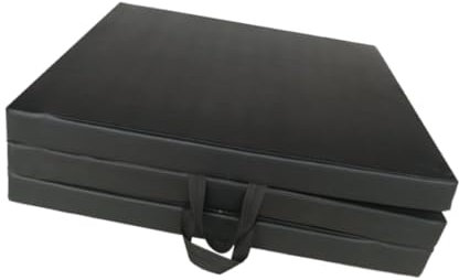 perfk Klappbare Trainingsmatte, Matte, CardioTraining, Aerobic, schützender Bodenbelag, Workout, StretchMatte, MMA, PilatesPad, Gymnastikmatte, Schwarz