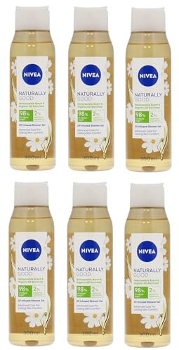 6x Nivea Honey Suckle & Organic Oil Shower Gel 300ml