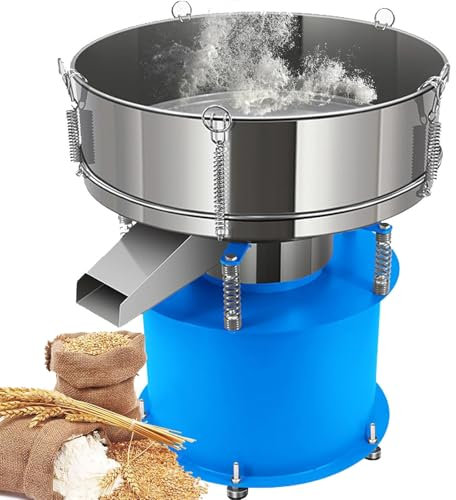 Automatic Powder Sifter Electric Sieve Shaker Vibrating Machine with 60 Mesh Screen for Flour, Metal, Chemical, Sand, and Soil Industries - 220V