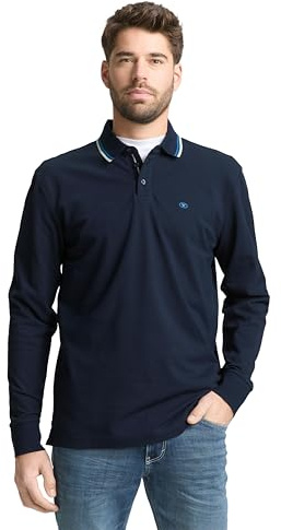 TOM TAILOR Herren Piqué Langarmpolo