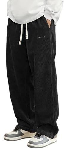 Pantalon Japonais, Pantalon Velours Homme Côtelé Kirakuco Pantalons Japonais Taille Elastique Grande Taille Hiver Jogging Baggy Sweatpants Sportswear Sport Chino Confortable