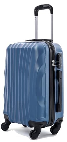 R.Leone Ryanair 55x40x20 cm Valigia Trolley Bagaglio a mano 4 Ruote rimovibile in ABS Autonomo 20373N (Blu Elemental, Valigia 55X40X20cm)
