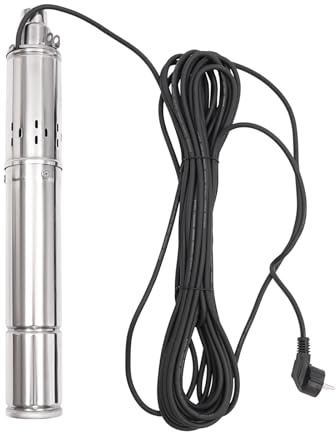 DunleyMin Pompa per fontana profonda, 230 V, 550 W, in acciaio inox, per fontane, per giardino e agricoltura, irrigazione (15 m/49,21 ft)